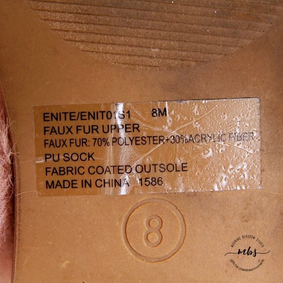 Steve Madden Enite Faux Fur Slide Sandals Pink Women Size 8 - Picture 12 of 12